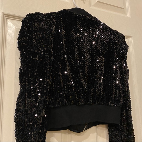 Blacked Out Sequin Crop Jacket - Picture 4 of 4
